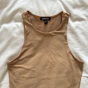 Express tan high neck bodysuit
